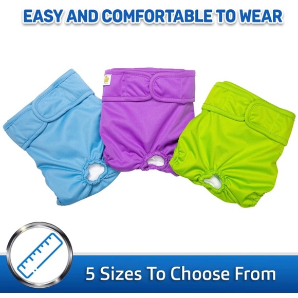 Pet Magasin Reusable Dog Diapers, Large, Pack of 3 (XL) FEMALE DOG DIAPERS - Picture 3 of 6